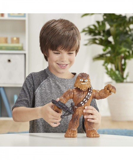 Star Wars Galactic Heroes Mega Mighties Chewbacca 10-Inch Action Figure with Bowcaster Accessory Toys for Kids Ages 3 and Up ...