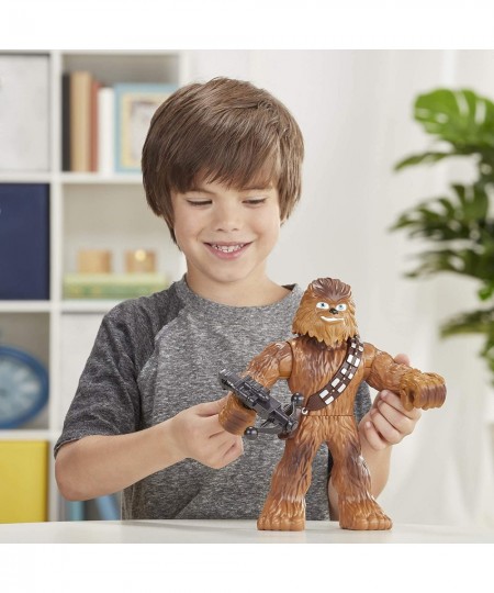 Star Wars Galactic Heroes Mega Mighties Chewbacca 10-Inch Action Figure with Bowcaster Accessory Toys for Kids Ages 3 and Up ...