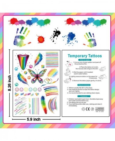 100+Styles Tie Dye Temporary Tattoos Tie Dye Birthday Party Supplies Favors Tie Dye Decorations for Party Colorful Tie Dye Bo...