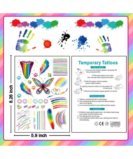 100+Styles Tie Dye Temporary Tattoos Tie Dye Birthday Party Supplies Favors Tie Dye Decorations for Party Colorful Tie Dye Bo...