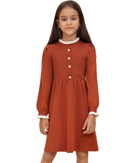 Girls Sweater Dresses Cute Long Sleeve Fall Winter Knit Dress $35.04 - Kids' Costumes