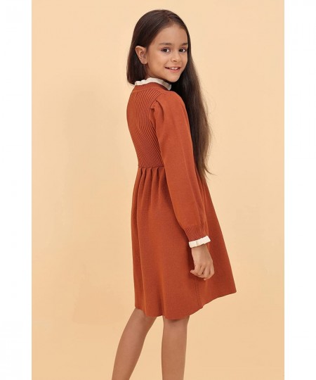 Girls Sweater Dresses Cute Long Sleeve Fall Winter Knit Dress $35.04 - Kids' Costumes