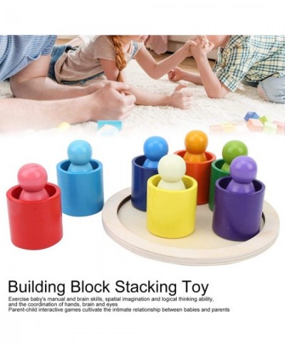 Building Block Set Wooden Sorting Stacking Balancing Stone Rocks Colored Wooden Stones Building Block Toys Sorting and Stacki...