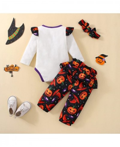 3Pcs Halloween Pumpkin Outfit Newborn Baby Boys Girls Long Sleeve Clothes My First Halloween Costumes $19.32 - Kids' Costumes