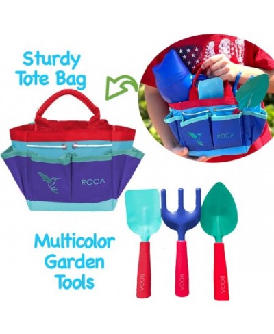 Kids Gardening Set - Outdoor Toys with STEM Learning Guide - Includes Tote Bag Spade Shark Watering Can Rake Fork Trowel. $42...