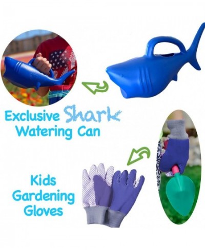 Kids Gardening Set - Outdoor Toys with STEM Learning Guide - Includes Tote Bag Spade Shark Watering Can Rake Fork Trowel. $42...