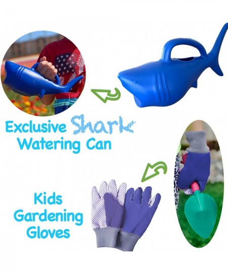 Kids Gardening Set - Outdoor Toys with STEM Learning Guide - Includes Tote Bag Spade Shark Watering Can Rake Fork Trowel. $42...