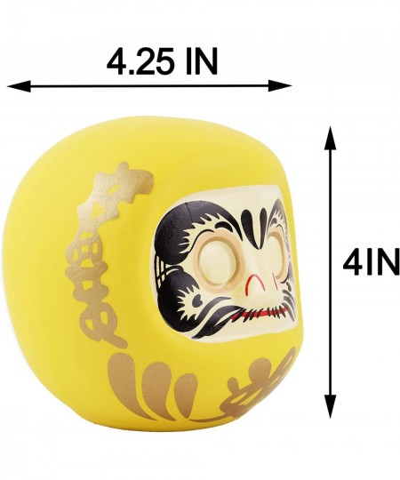 Yellow だるま（達磨） Daruma Doll Saving Box Coin Bank Money Saving Bank Toy Bank Fortune Doll Make Wish Doll Coin Bank Home Decorat...