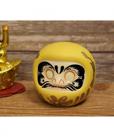 Yellow だるま（達磨） Daruma Doll Saving Box Coin Bank Money Saving Bank Toy Bank Fortune Doll Make Wish Doll Coin Bank Home Decorat...