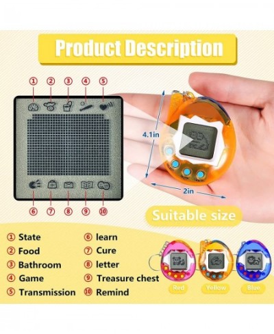 6 Pieces Virtual Pets Keychain Nostalgic Virtual Electronic Digital Pets Keychain Game Keyring Retro Handheld Game Machine El...