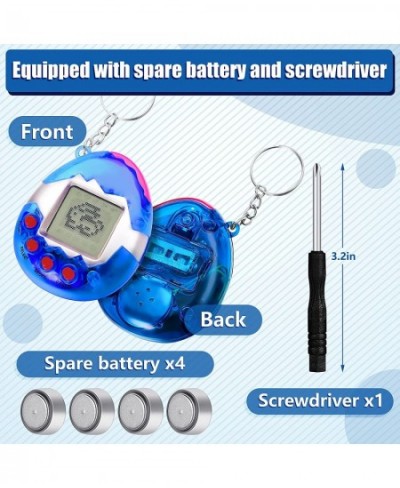 6 Pieces Virtual Pets Keychain Nostalgic Virtual Electronic Digital Pets Keychain Game Keyring Retro Handheld Game Machine El...