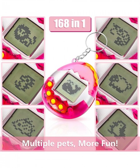 6 Pieces Virtual Pets Keychain Nostalgic Virtual Electronic Digital Pets Keychain Game Keyring Retro Handheld Game Machine El...