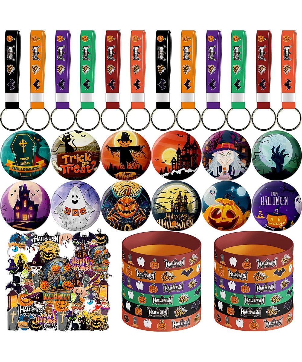 Halloween Party Supplies 86 Pack Halloween Set Party Favors - 12 Pack Bracelet 12 Pack Keychain 12 Pack Button Pins Set of 40...