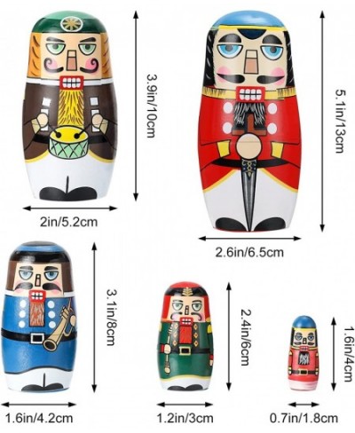 Christmas Nesting Dolls Russian Matryoshka Dolls Wooden Handmade Nutcracker on Nesting Dolls Wooden Collectible Dolls Toy Set...