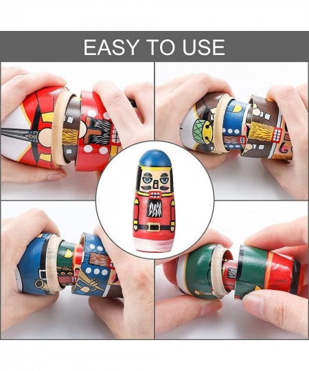 Christmas Nesting Dolls Russian Matryoshka Dolls Wooden Handmade Nutcracker on Nesting Dolls Wooden Collectible Dolls Toy Set...