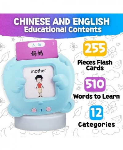 Chinese English Talking Flash Cards with 255 Flashcards 510 Words| Bilingual Interactive Learning Flashcard Toys Gifts to Lea...