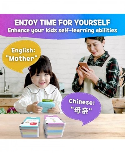 Chinese English Talking Flash Cards with 255 Flashcards 510 Words| Bilingual Interactive Learning Flashcard Toys Gifts to Lea...