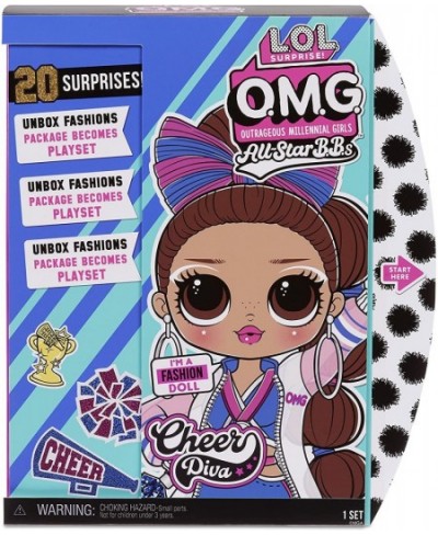 LOL Surprise OMG Sports Cheer Diva Competitive Cheerleading Fashion Doll with 20 Surprises Including Sparkly Accessories & Re...