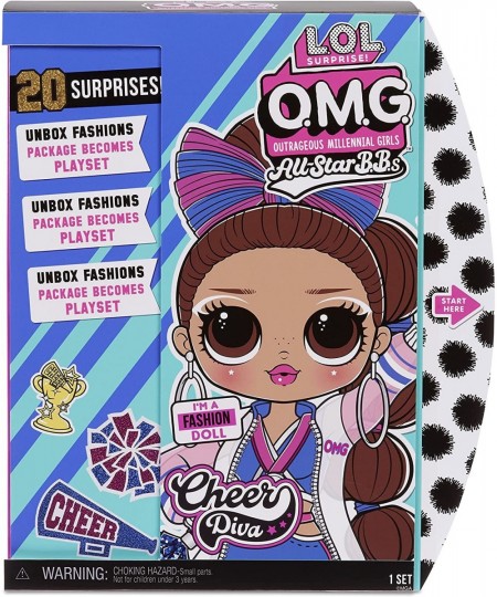 LOL Surprise OMG Sports Cheer Diva Competitive Cheerleading Fashion Doll with 20 Surprises Including Sparkly Accessories & Re...