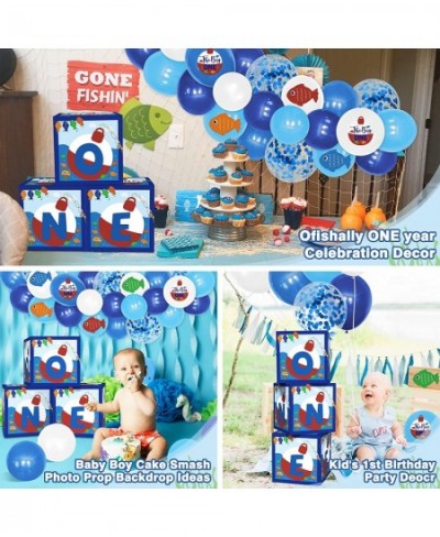 Ofishally One Birthday Decorations First Birthday Decorations For boy Fishing Birthday Party Supplies Ofishally One Balloon A...