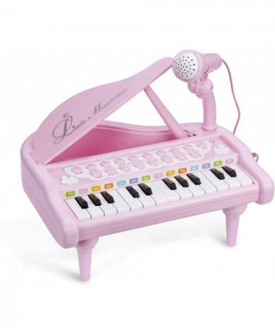 Baby Piano Keyboard Toy Pink 24 Keys Kids Piano Multifunction Electronic Musical Instruments with Microphone for Girls Birthd...