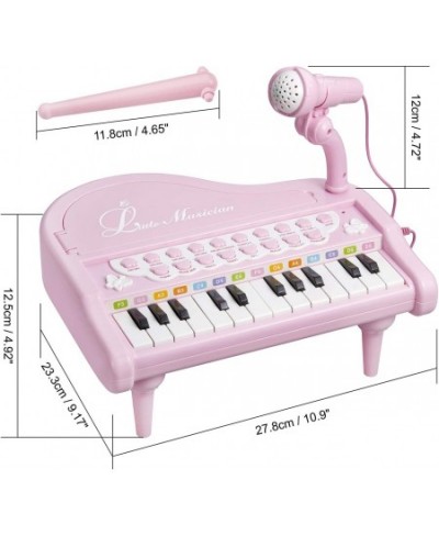 Baby Piano Keyboard Toy Pink 24 Keys Kids Piano Multifunction Electronic Musical Instruments with Microphone for Girls Birthd...