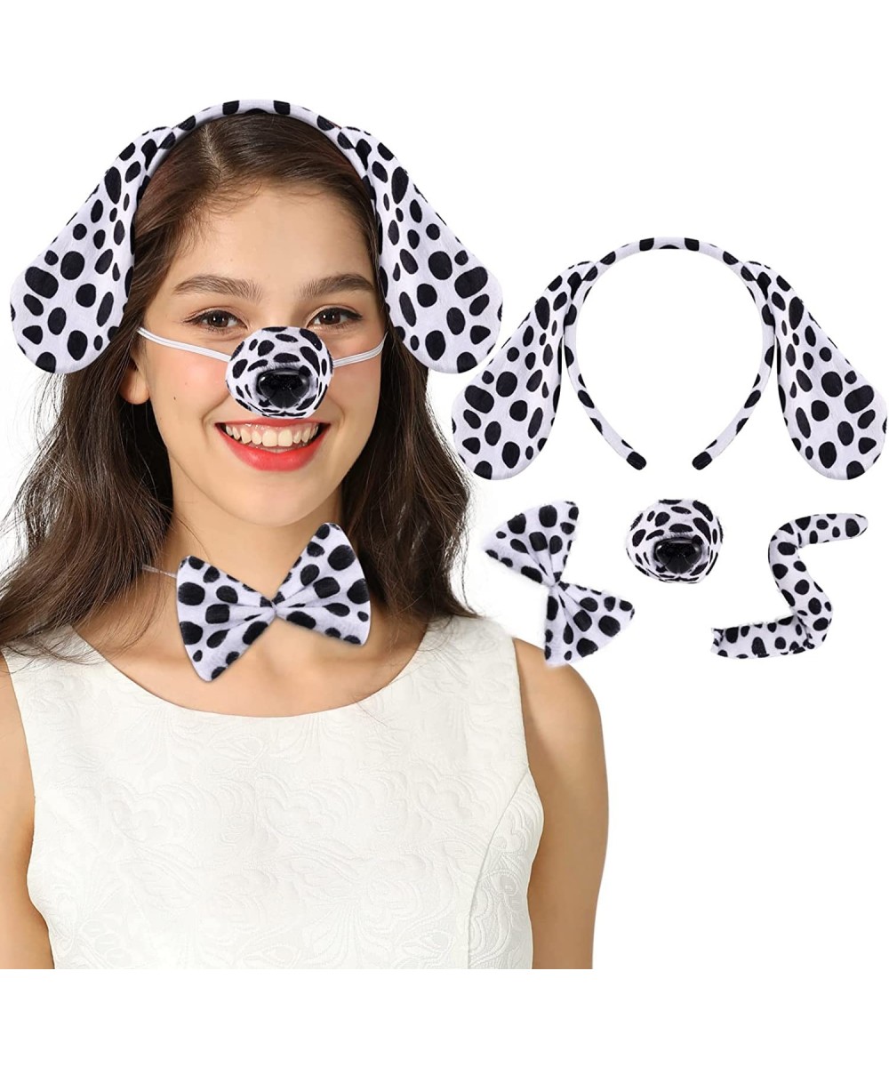 Dalmatian Costume Set with Dog Ear Headbands Dalmatian Nose Bow Tie Tail for Christmas Halloween New Year Cosplay Costume or ...