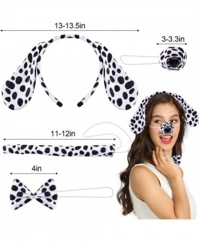 Dalmatian Costume Set with Dog Ear Headbands Dalmatian Nose Bow Tie Tail for Christmas Halloween New Year Cosplay Costume or ...