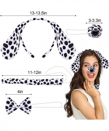 Dalmatian Costume Set with Dog Ear Headbands Dalmatian Nose Bow Tie Tail for Christmas Halloween New Year Cosplay Costume or ...