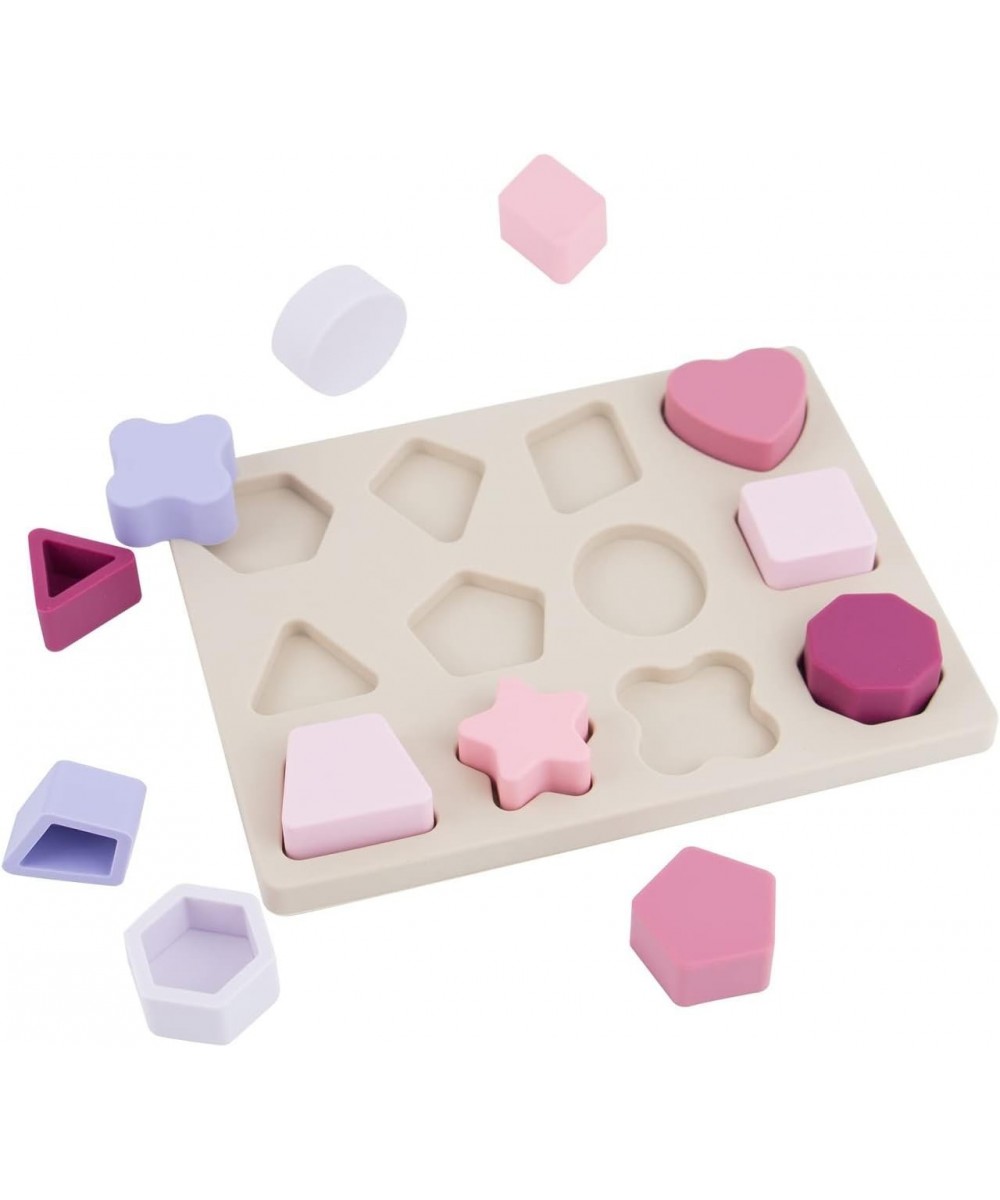 Silicone Stacking Toys Silicone Puzzle Board Shape Sorter Sensory Toys for Babies (Rose) $25.32 - Early Development & Activit...