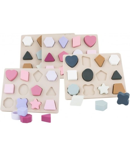 Silicone Stacking Toys Silicone Puzzle Board Shape Sorter Sensory Toys for Babies (Rose) $25.32 - Early Development & Activit...