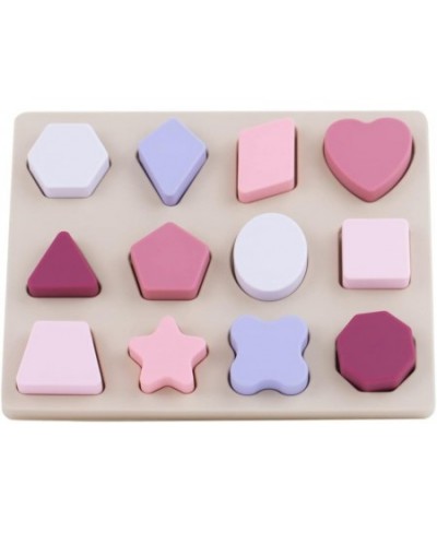 Silicone Stacking Toys Silicone Puzzle Board Shape Sorter Sensory Toys for Babies (Rose) $25.32 - Early Development & Activit...