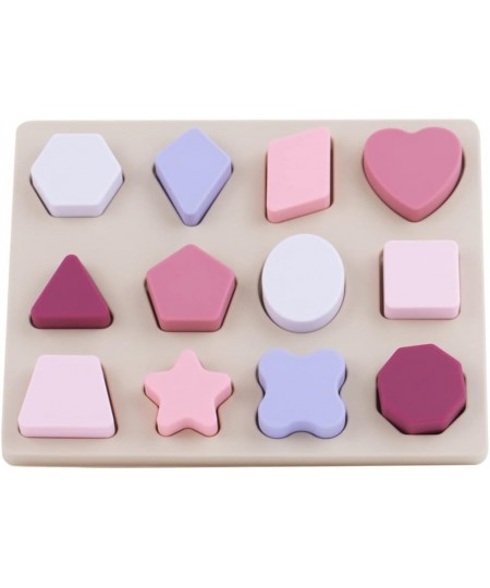 Silicone Stacking Toys Silicone Puzzle Board Shape Sorter Sensory Toys for Babies (Rose) $25.32 - Early Development & Activit...