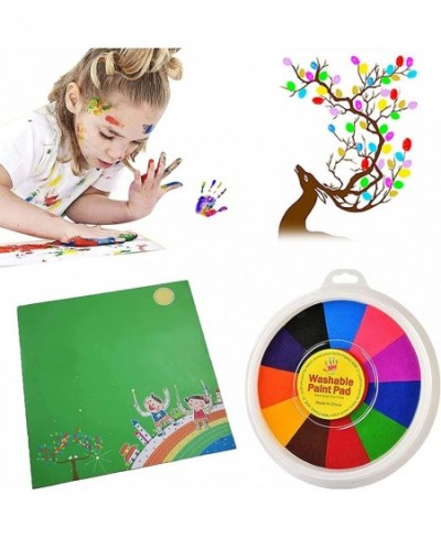 Funny Finger Painting Kit and Book 12 Color Washable Finger Drawing for Toddlers Non-Toxic Children's Paints Painting Supplie...