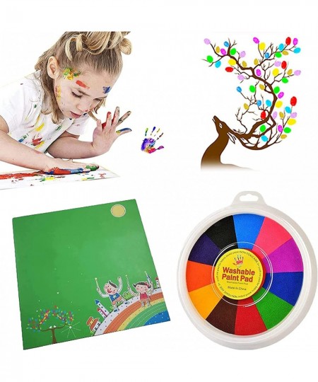 Funny Finger Painting Kit and Book 12 Color Washable Finger Drawing for Toddlers Non-Toxic Children's Paints Painting Supplie...