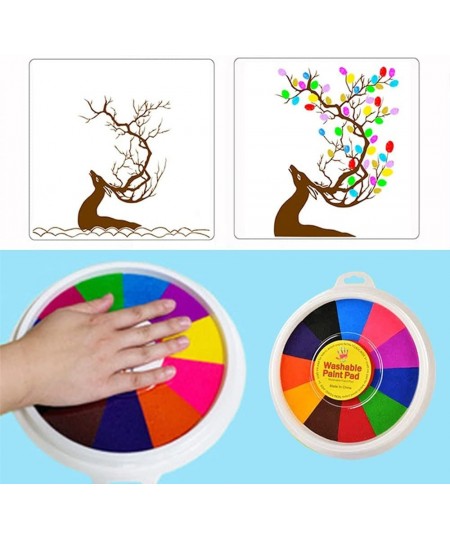 Funny Finger Painting Kit and Book 12 Color Washable Finger Drawing for Toddlers Non-Toxic Children's Paints Painting Supplie...