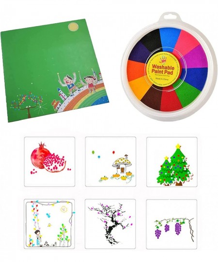 Funny Finger Painting Kit and Book 12 Color Washable Finger Drawing for Toddlers Non-Toxic Children's Paints Painting Supplie...