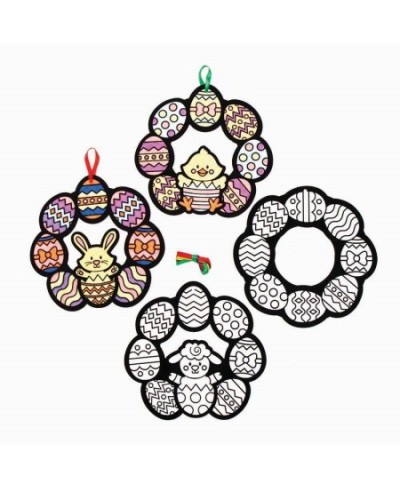 Easter Wreath Art Decorations - Pack of 10 Kids Fuzzy Art Ornaments for Easter Crafting Coloring and to Display (AX819) $15.3...