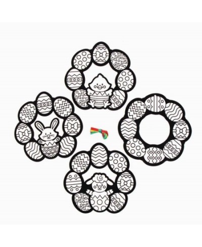 Easter Wreath Art Decorations - Pack of 10 Kids Fuzzy Art Ornaments for Easter Crafting Coloring and to Display (AX819) $15.3...