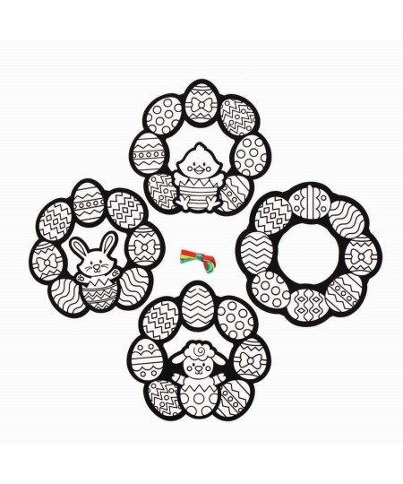 Easter Wreath Art Decorations - Pack of 10 Kids Fuzzy Art Ornaments for Easter Crafting Coloring and to Display (AX819) $15.3...