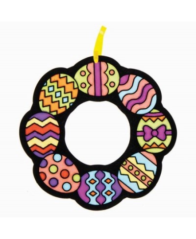 Easter Wreath Art Decorations - Pack of 10 Kids Fuzzy Art Ornaments for Easter Crafting Coloring and to Display (AX819) $15.3...