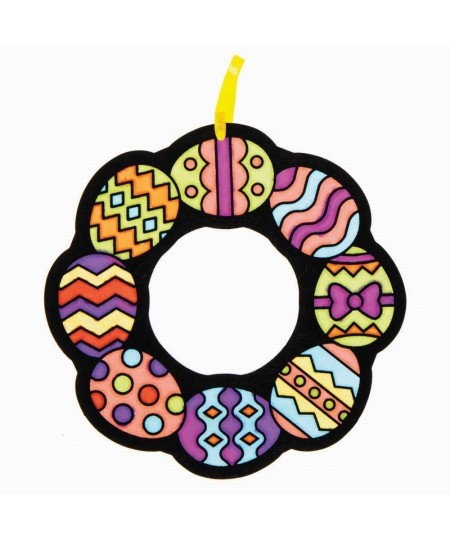 Easter Wreath Art Decorations - Pack of 10 Kids Fuzzy Art Ornaments for Easter Crafting Coloring and to Display (AX819) $15.3...