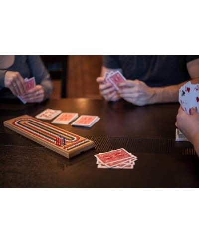 Cribbage Board | 3-Track Color Coded Real Pine Wood Cribbage Game with Deck of Cards and Premium Metal Cribbage Pegs $39.17 -...