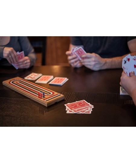 Cribbage Board | 3-Track Color Coded Real Pine Wood Cribbage Game with Deck of Cards and Premium Metal Cribbage Pegs $39.17 -...