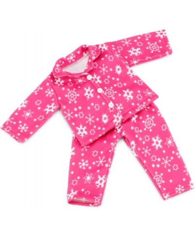 18-Inch Doll Clothes Gift Set for Kids Girls | Cozy Pink and White Snowflake Print 2 Piece 18" Doll Pajamas PJ Sleepwear Outf...