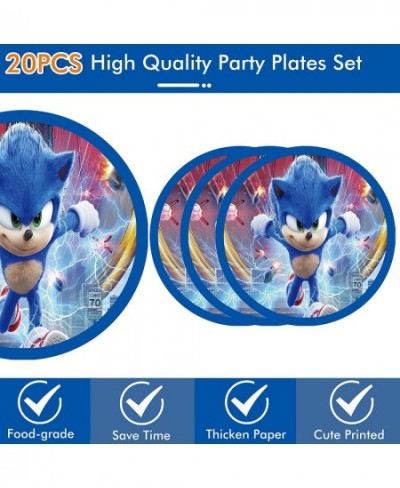 Sonic Birthday Party Supplies 20 Plates 20 Napkins for Sonic Party Supplies The Hedgehog Theme Party Decorations Favor $25.27...