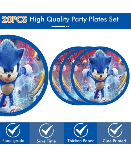 Sonic Birthday Party Supplies 20 Plates 20 Napkins for Sonic Party Supplies The Hedgehog Theme Party Decorations Favor $25.27...