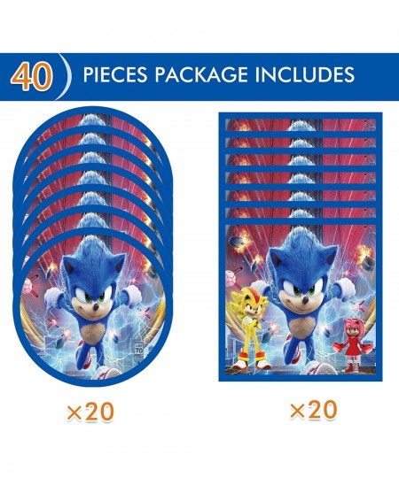 Sonic Birthday Party Supplies 20 Plates 20 Napkins for Sonic Party Supplies The Hedgehog Theme Party Decorations Favor $25.27...