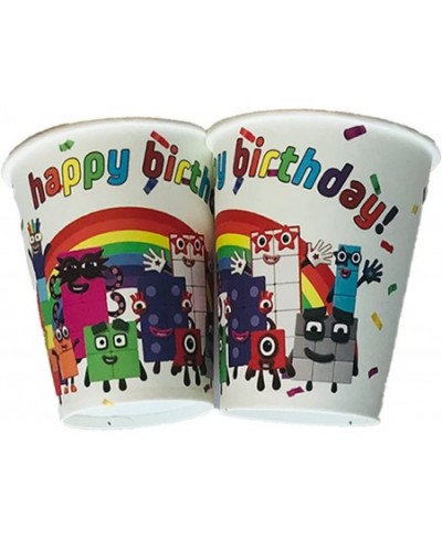 Numberblocks Theme Plate Cup Spoon Fork Knife Balloons Set Decoration Numberblocks Theme Tableware Happy Birthday Party Suppl...