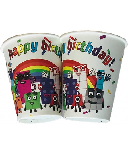 Numberblocks Theme Plate Cup Spoon Fork Knife Balloons Set Decoration Numberblocks Theme Tableware Happy Birthday Party Suppl...